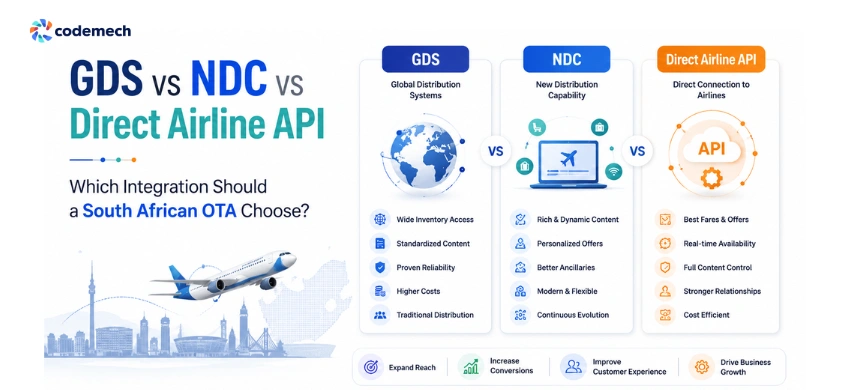 GDS vs NDC vs Direct Airline API : Which Integration Should a South African OTA Choose? GDS vs NDC vs Direct Airline API : Which Integration Should a South African OTA Choose?