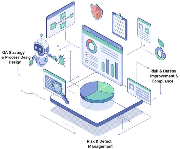 This image shows QA Consulting focused on process assessment, framework design, and compliance.